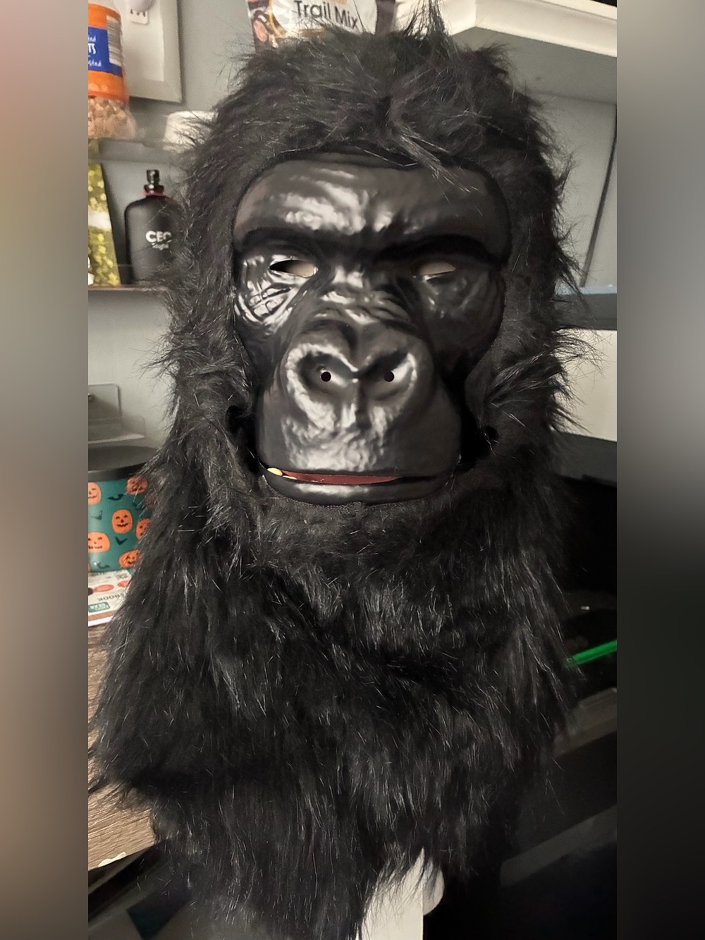 Realistic Gorilla Mask Full Head Hairy Ape Halloween Costume Mask